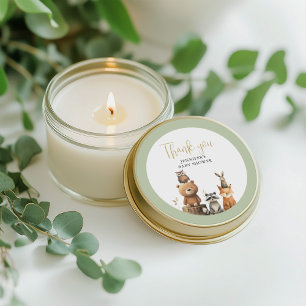 Geschlechtsneutrale Woodland Animals Kinderdusche Runder Aufkleber