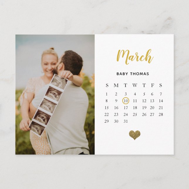 Geschlechtsneutraler Kalender Ankündigungspostkarte (Vorderseite)