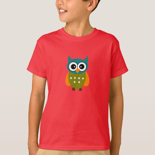 Geschlechtsneutraler Kid's Owl Tee (Vorderseite)