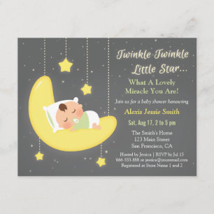 Geschlechtsneutraler Twinkle Little Star Baby Dusc Einladung