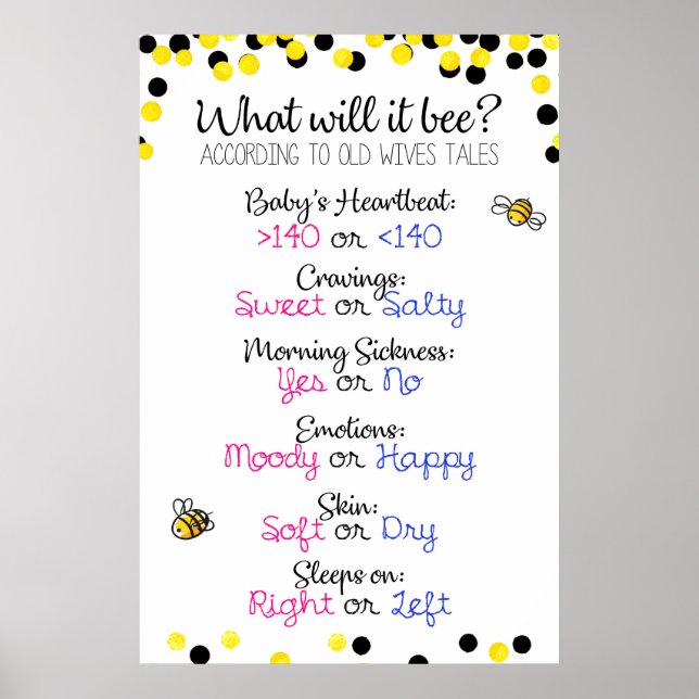 Geschlechtsneutrales Babyduschzeichen Poster (Vorne)