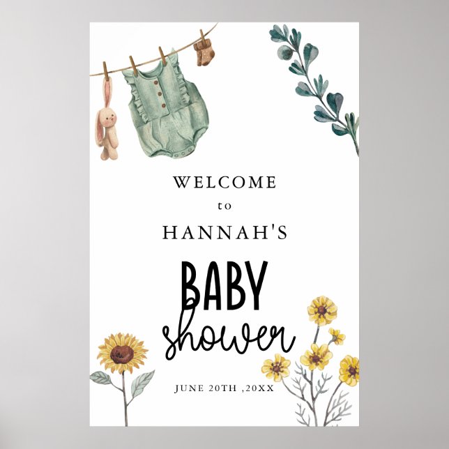 Geschlechtsneutrales Boho-Babyshower-Willkommenssc Poster (Vorne)