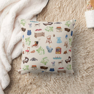 Geschlechtsneutrales Vintage-Babyzimmer-Spielzeug- Kissen