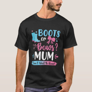 Geschlechtsspezifische Stiefel oder Babybogen, die T-Shirt