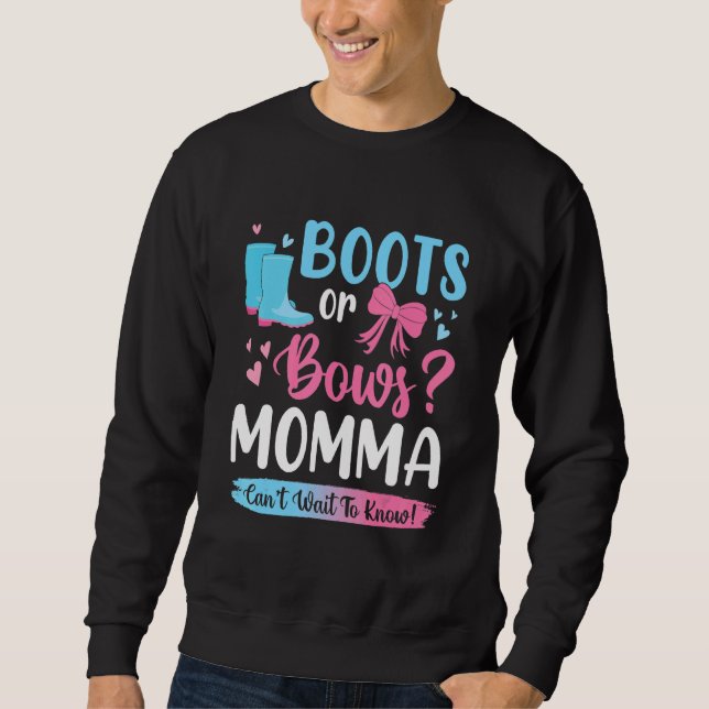 Geschlechtsspezifische Stiefel oder Bogen Momma Ma Sweatshirt (Vorderseite)