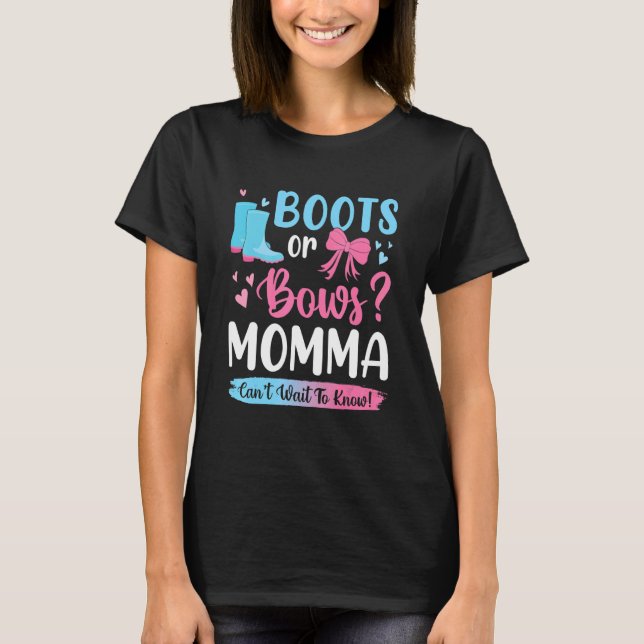 Geschlechtsspezifische Stiefel oder Bogen Momma Ma T-Shirt (Vorderseite)