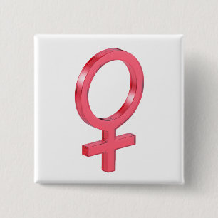 Geschlechtssymbol der Rotglasfrau Button