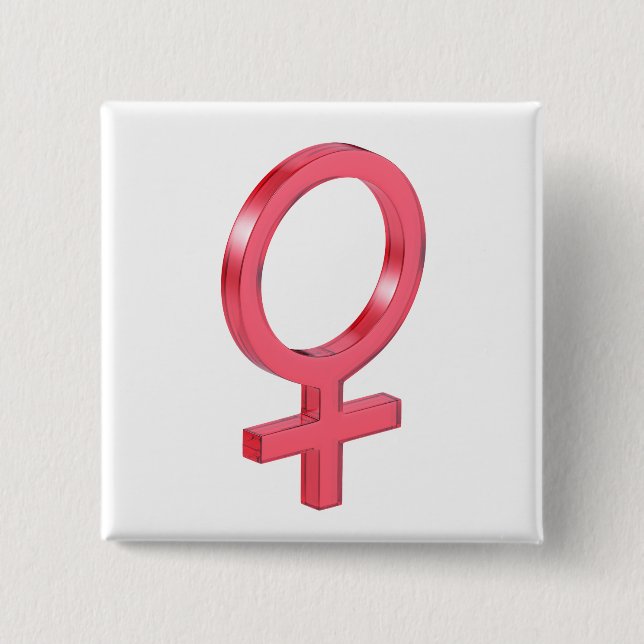 Geschlechtssymbol der Rotglasfrau Button (Vorderseite)