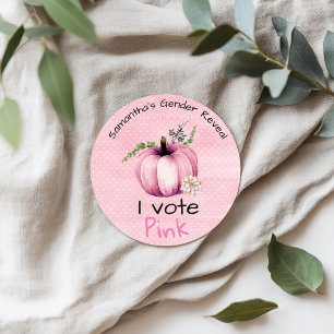 Geschlechtsverkehr Ich stimme für Pink Pumpkin Bab Runder Aufkleber