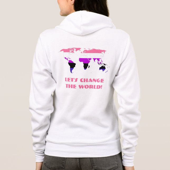 Geschlechtszugehörigkeit Flaggenstolz Weltkarte Hoodie (Rückseite)