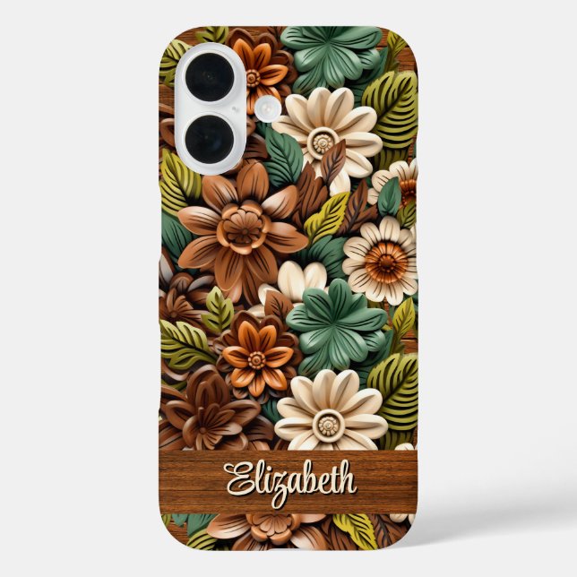 geschliffenes Leder iPhone 16 Hülle (Rückseite)