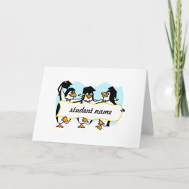 Geschlossen Pinguine mit Banner Karte