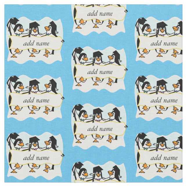 Geschlossen Pinguine mit Banner Stoff (Nahaufnahme)