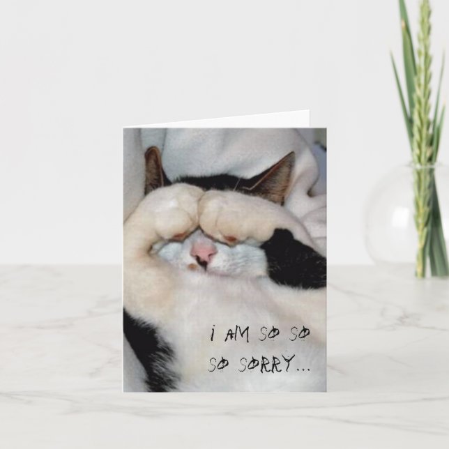 geschlossene Augen-Miezekatze, bin ich… so so so Karte (Vorderseite)