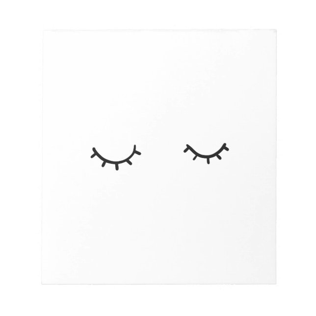 Geschlossene Augen, nur Wimpern Notizblock (Vorderseite)