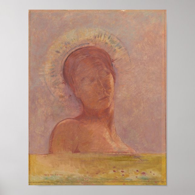 Geschlossene Augen (Redon 1899) Poster (Vorne)