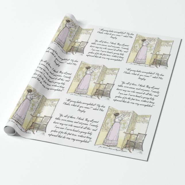 Geschlossene Damen, Jane Austen Pride & Prejudice Geschenkpapier (Ungerollt)