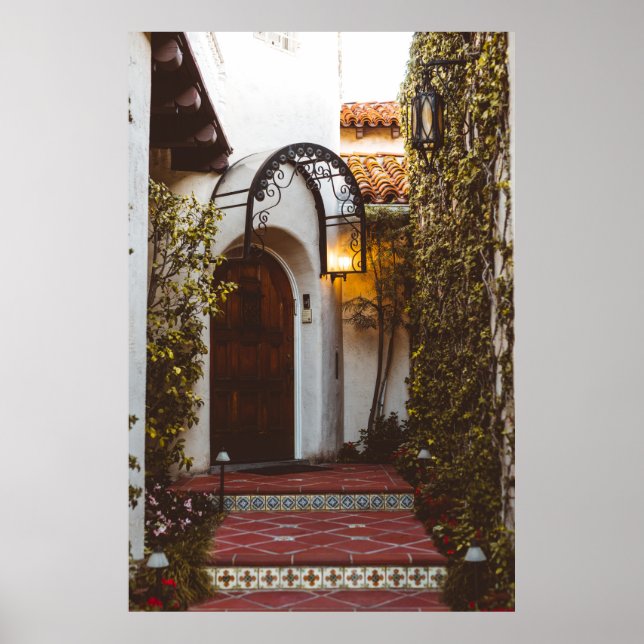 GESCHLOSSENE HOLZTÜR AM TAG POSTER (Vorne)