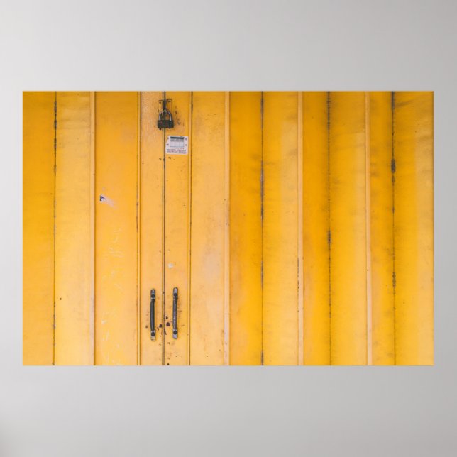 GESCHLOSSENE HOLZTÜR MIT PADLOCK POSTER (Vorne)