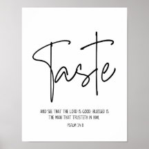 Geschmack und Sehen, Psalm 34:8, Schrift, modern