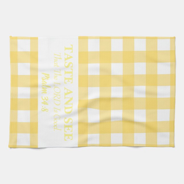 Geschmack und sehen Sie, dass der Herr gut ist, ge Geschirrtuch (Horizontal)