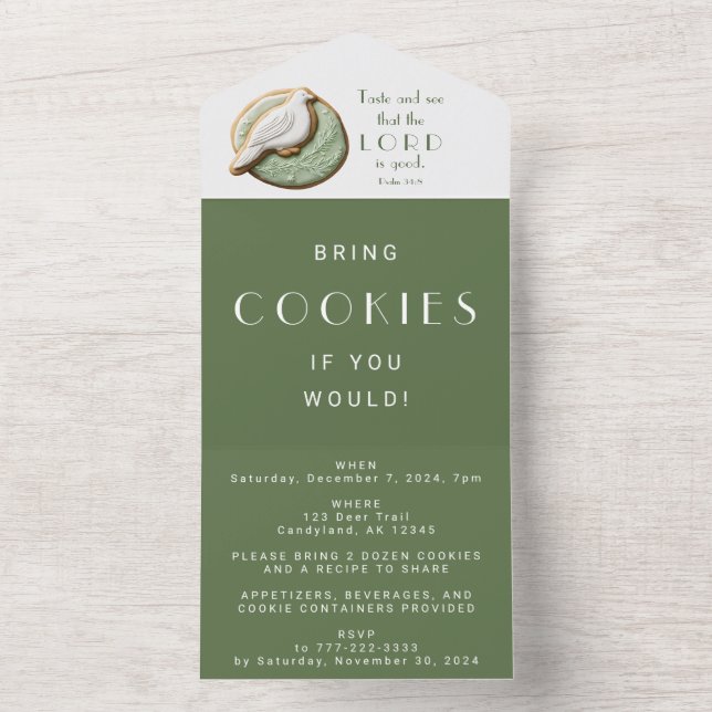 Geschmack und sehen Sie den Herrn ist gut | Cookie All In One Einladung (Innen Boden)