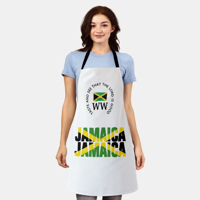 Geschmack und Siehe JAMAICA FLAG Monogramm Schürze (Getragen)