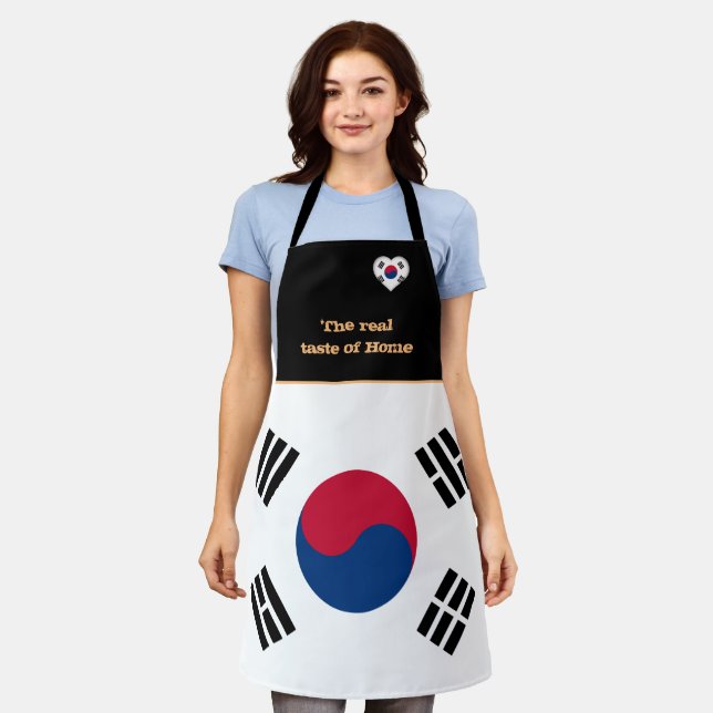 Geschmack von Zuhause und koreanischer Flagge, Süd Schürze (Getragen)