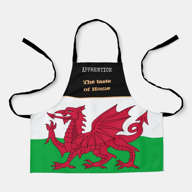 Geschmack von Zuhause & Walisischer Flagge, Wales  Schürze (Vorderseite)