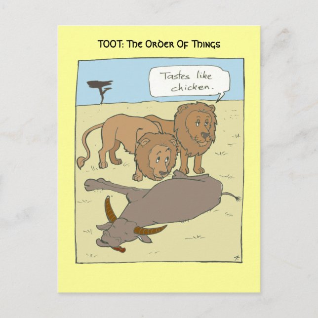 Geschmäcker wie Hühnchen Postkarte (Vorderseite)
