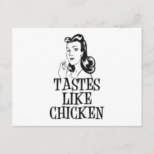 Geschmäcker wie Hühnchen Retro Lady Postkarte