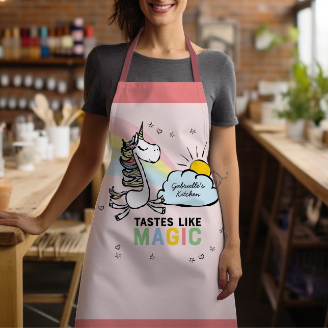 Geschmäcker wie Magic Unicorn Küche Schürze (Let a magic unicorn point you to your sparkling next kitchen creation. Let's eat!)