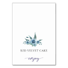 Geschmackslehre Hochzeitsbuffet Dusty Blue Floral Tischnummer