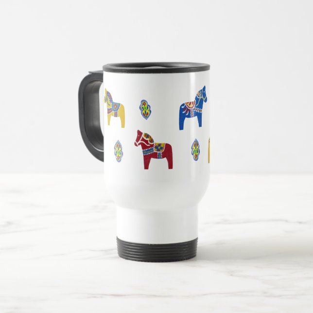 Geschmacksmuster von Dala Horse Reisebecher (Vorderseite Links)