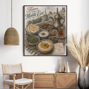 Geschmacksrichtungen des Nahen Ostens Kulinarik Poster