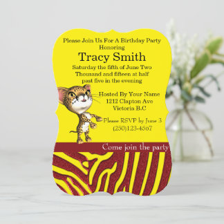 Geschmackvoll Party Cheetha Geburtstagseinladung 7 Einladung