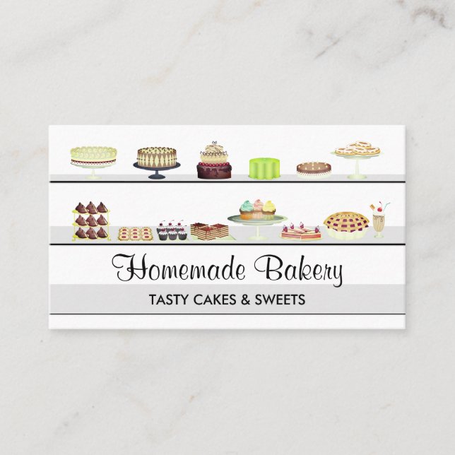 Geschmackvolle Bäckerei Cakes Süßigkeiten Candy Sh Visitenkarte (Vorderseite)