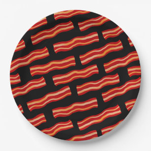 Geschmackvolle Bacon Strips Muster Pappteller