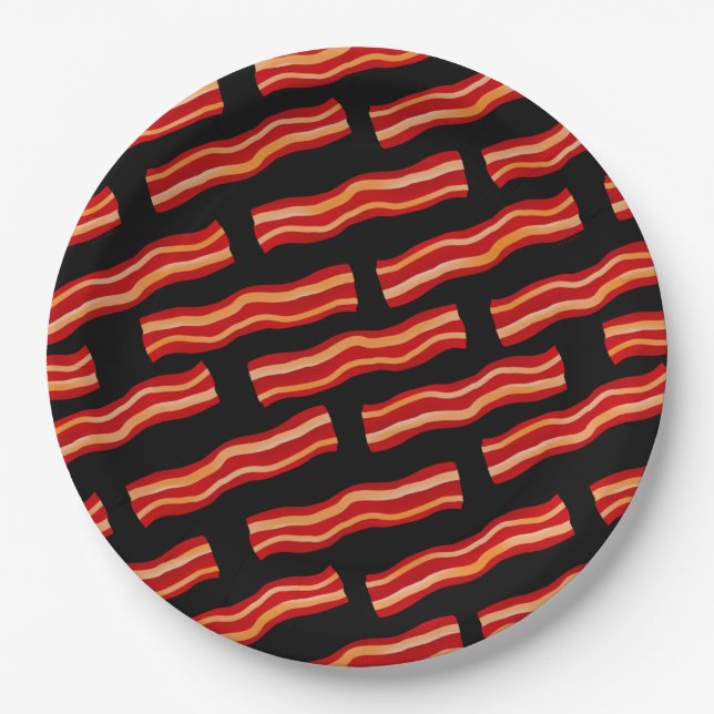 Geschmackvolle Bacon Strips Muster Pappteller (Vorderseite)
