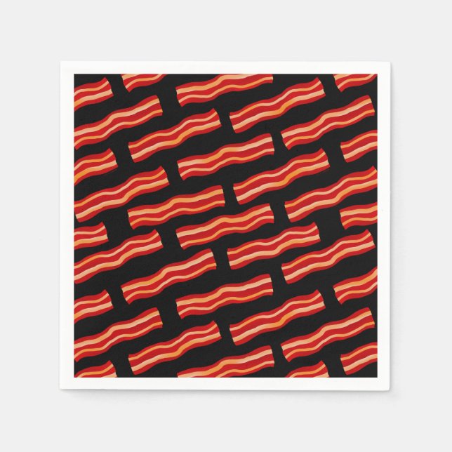 Geschmackvolle Bacon Strips Muster Serviette (Vorderseite)
