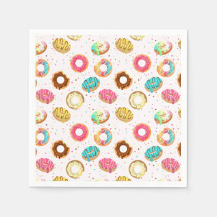 Geschmackvolle Donuts Nahtloses Muster Serviette