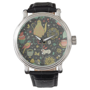 Geschmackvolle helle Tee-Karte Armbanduhr