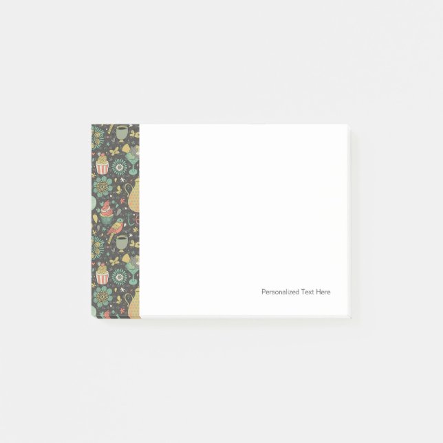 Geschmackvolle helle Tee-Karte Post-it Klebezettel (Vorderseite)