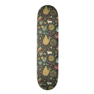 Geschmackvolle helle Tee-Karte Skateboard