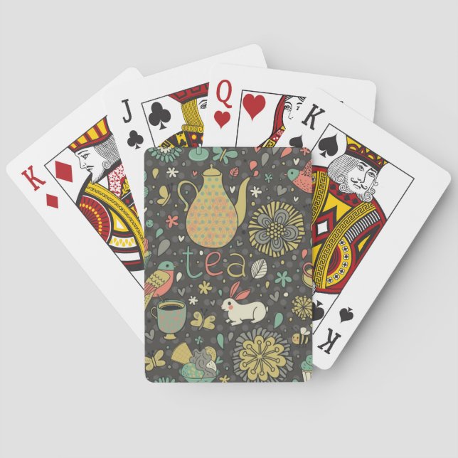 Geschmackvolle helle Tee-Karte Spielkarten (Rückseite)