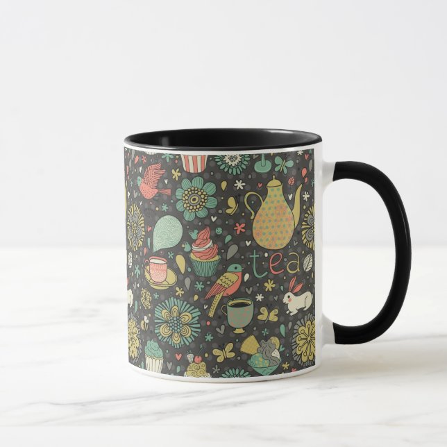 Geschmackvolle helle Tee-Karte Tasse (Rechts)