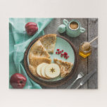 Geschmackvolle rustikale Frühstückskrepes Äpfel Ho<br><div class="desc">Dieses herrliche Puzzle mit Puzzle bietet köstliche Frühstückscrepes und Apfel mit Honig auf einem rustikalen Tisch #breakfast #food #crepes #pancakes #jigsawpuzzle #gifts #fun #stockingstuffers #games #games</div>
