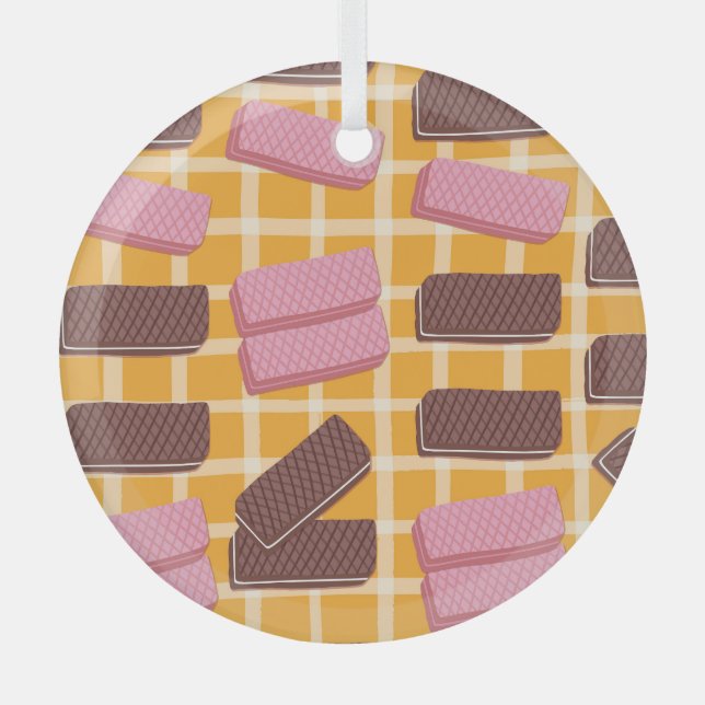 Geschmackvolle Wafers Nahtloser Hintergrund Ornament Aus Glas (Vorderseite)