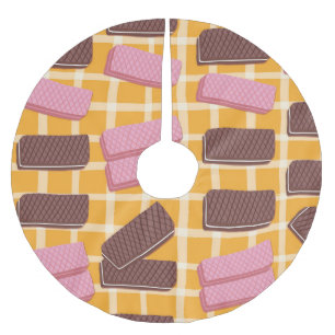Geschmackvolle Wafers Nahtloser Hintergrund Polyester Weihnachtsbaumdecke