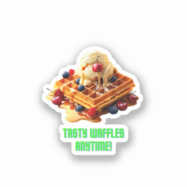 Geschmackvolle Waffeln : Golden und Crispy Waffles Aufkleber (Vorderseite)